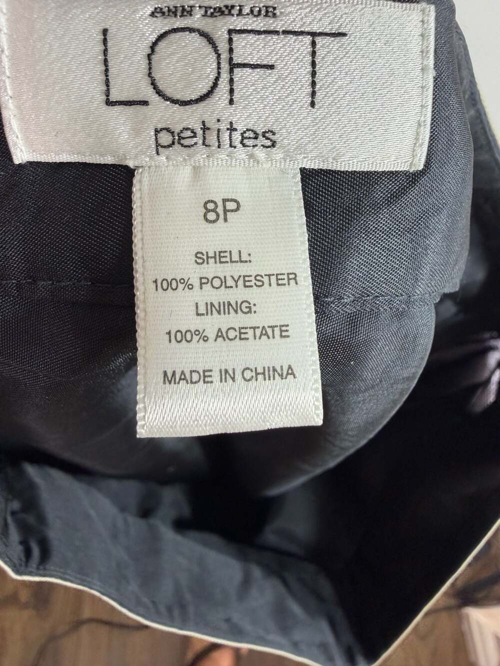 Ann Taylor Loft Skirt Size 8P Knee Length Black with White Trim - Picture 6 of 6